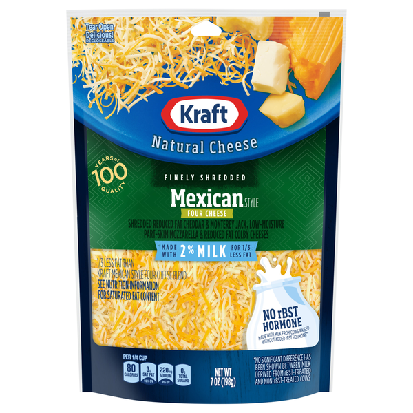 Kraft Mexican Style Four Cheese Finely Shredded Cheese Same-Day
