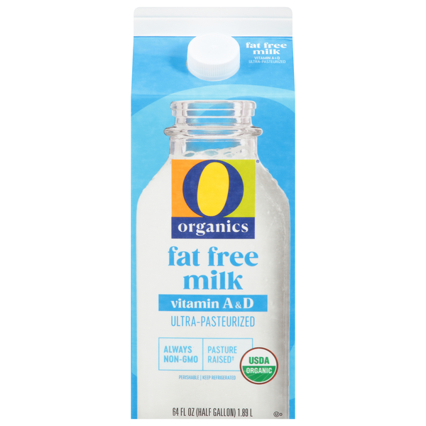 O Organics Milk, Organic, Fat Free, 0% Milkfat