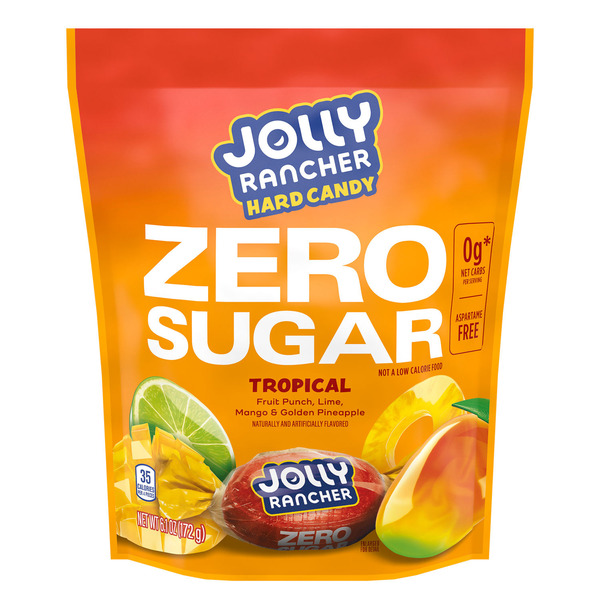 JOLLY RANCHER Zero Sugar Tropical Fruit Flavored Hard Candy Bag