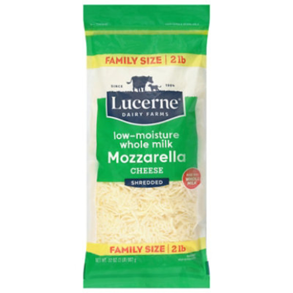 Lucerne Low-Moisture Whole Milk Mozzarella Shredded Cheese Family Size