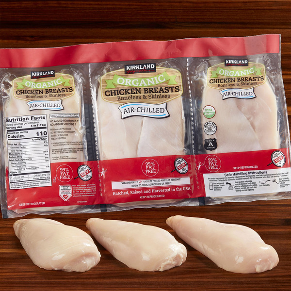 Kirkland Signature "Air-Chilled" Fresh Organic Boneless Skinless Chicken Breasts
