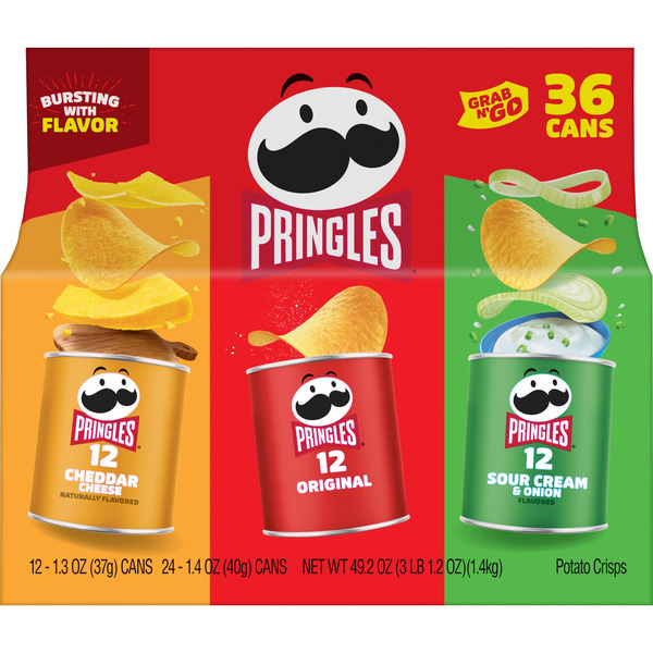 Pringles Grab & Go Potato Crisps, Variety Pack, 36 ct Same-Day