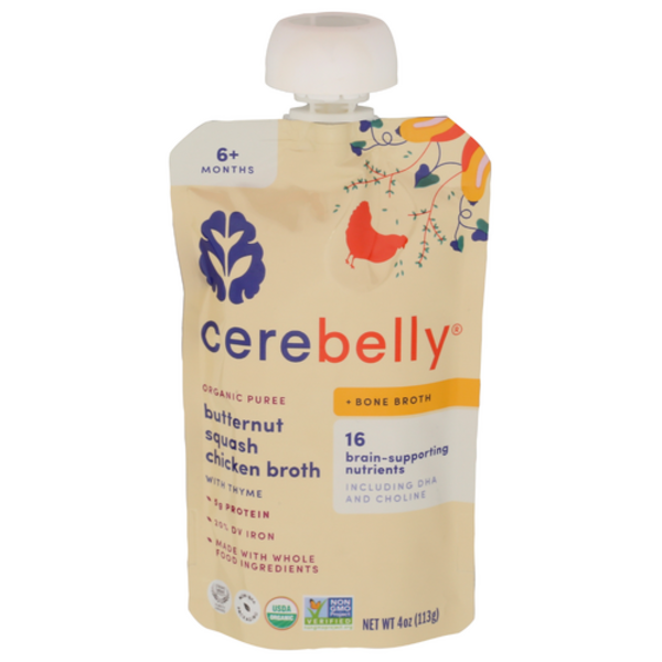 Cerebelly Inc Organic Butternut Squash Chicken Broth With Thyme Baby Food Pouch