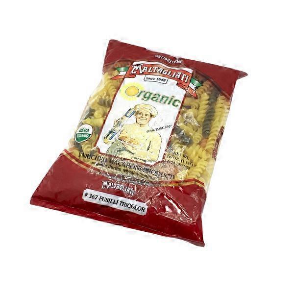 Maltagliati Macaroni Product Organic Durum Wheat Semolina Pasta, Fusilli Tricolor #367