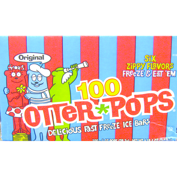 Otter Pops Ice Pops, Six Zippy Flavors, Original, 100 Pack Same