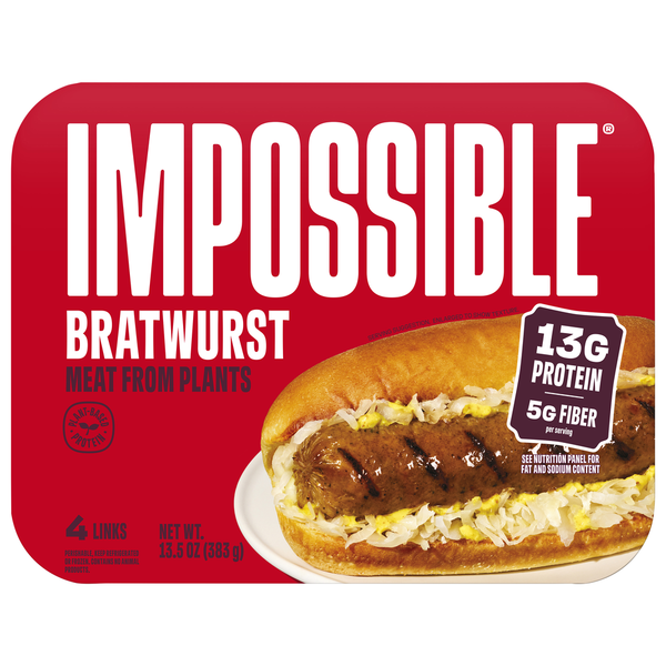 Impossible Impossible Sausage Made From Plants, Bratwurst, 4 Links