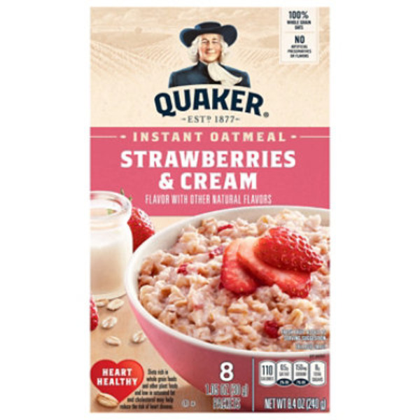 Quaker Instant Oatmeal, Strawberries & Cream - Pack