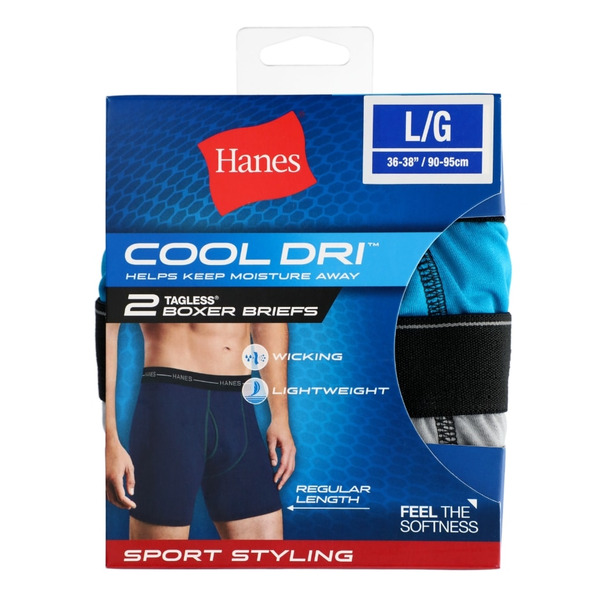 Hanes Cool Dri Assorted Colors Tagless Boxer Briefs Same-Day