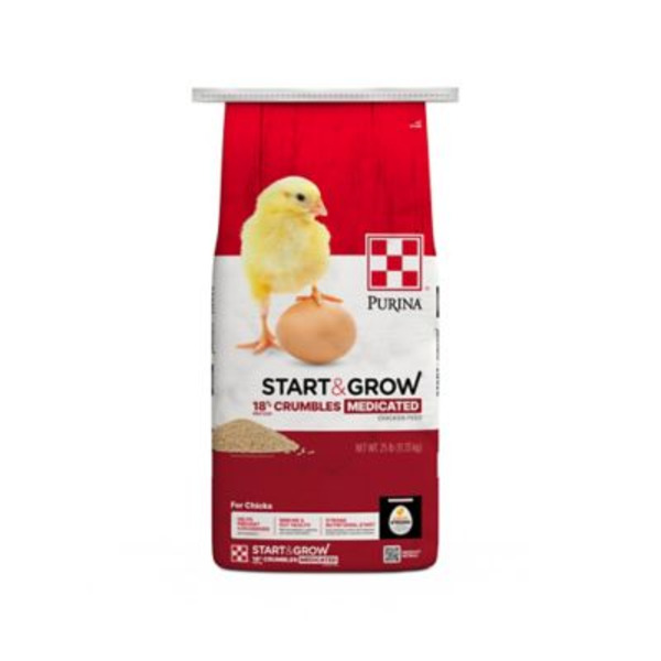 Purina Start and Grow Medicated Crumbles Chick Feed
