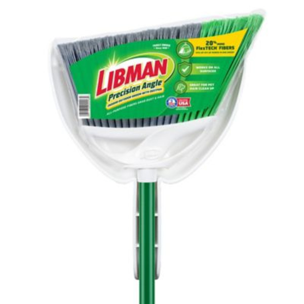Libman 7 in. Precision Angle Broom with Dustpan