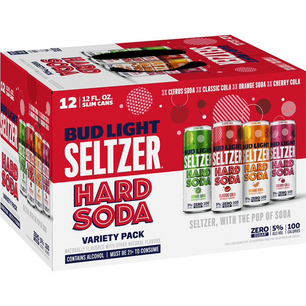 Bud Light Hard Seltzer Citrus Soda, Classic Cola, Orange Soda