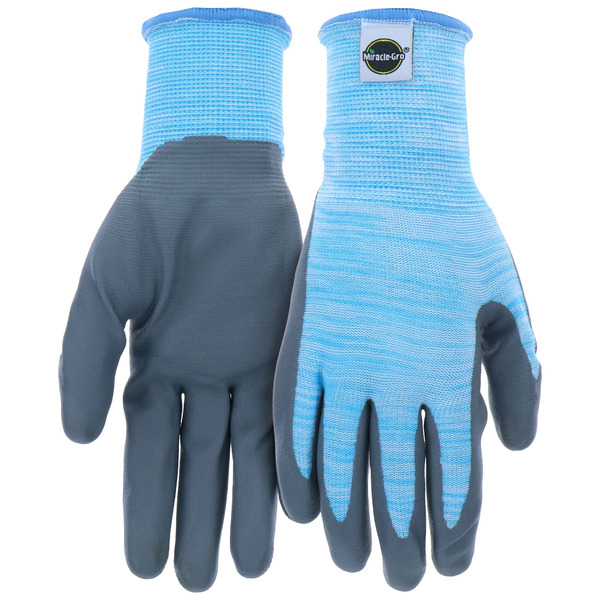 Miracle-Gro Blue Nitrile dipped Nylon blend Gardening Gloves 1 -Pairs