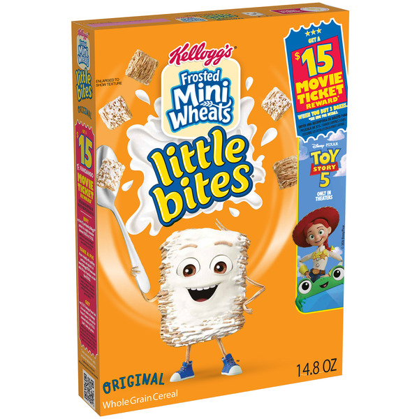 Kellogg's Frosted Mini-Wheats Little Bites Breakfast Cereal, Kids Cereal, Family Breakfast, Original,  Box (1 Box)