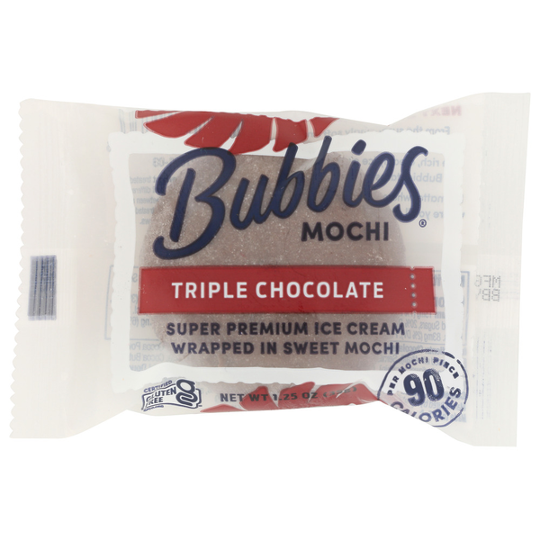 Bubbies Mochi Ice Cream - Individually Wrapped Triple Chocolate