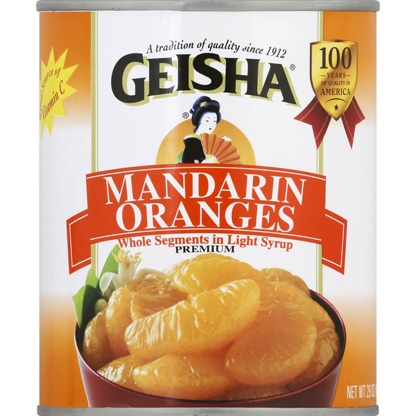 Geisha Mandarin Oranges, in Light Syrup, Whole Segments Same-Day
