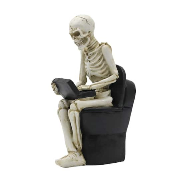 Ashland Skeleton on Toilet with Laptop Tabletop Décor