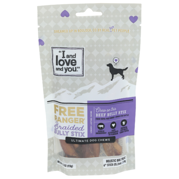 I And Love And You Free Ranger Braided Beef Bully Stix