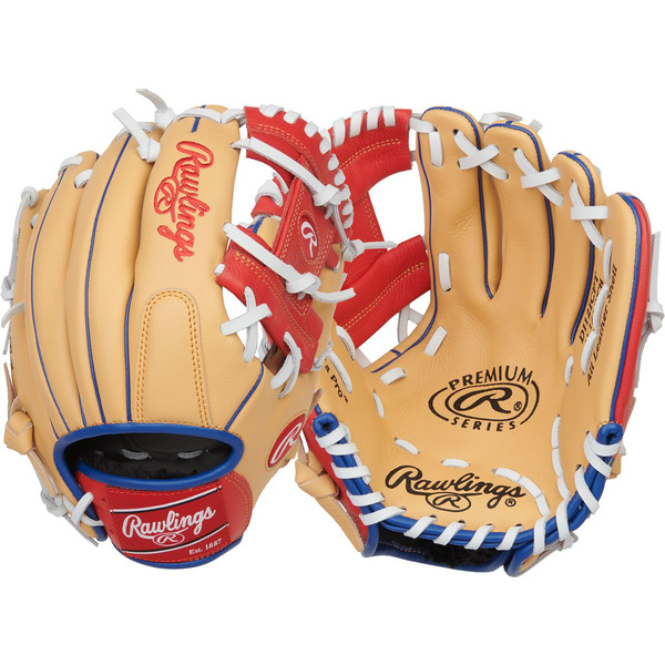 Rawlings Premium Series Right Hand Throw Glove - Tan & Red
