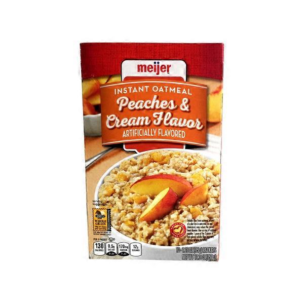 Meijer Instant Oatmeal, Peaches, Cream (10 ct) Instacart