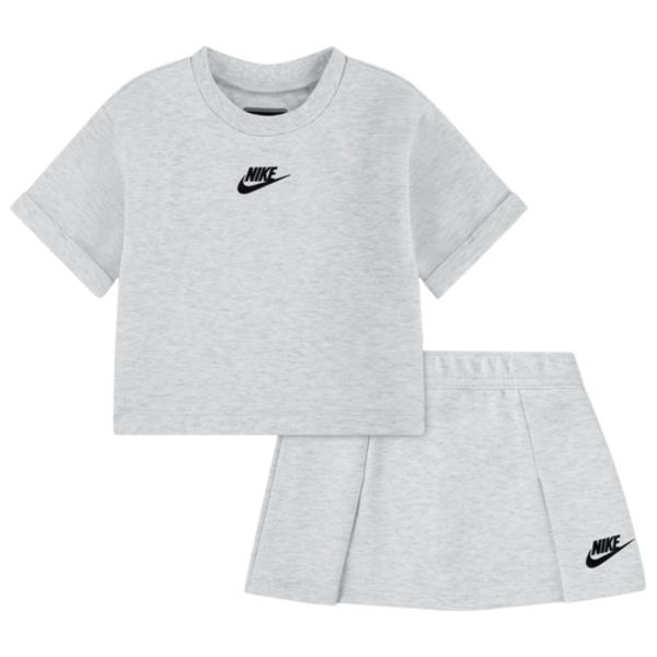 Nike Girls' Tech Fleece Skirt Set, 3T - Gray/Black