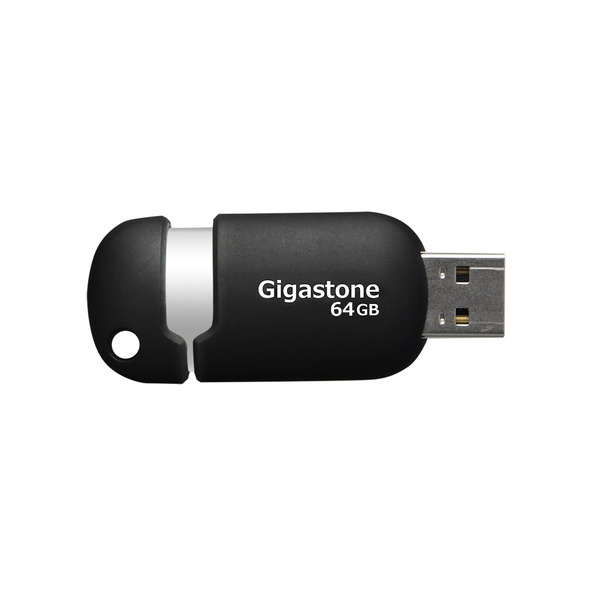 Gigastone 64GB USB 2.0 Flash Drive - Black & Silver