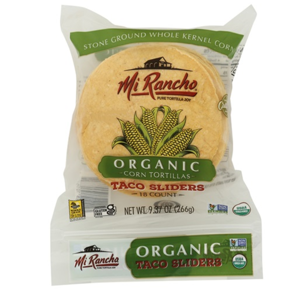 Mi Rancho Tortillas Organic Corn Tortillas Taco Sliders 18 Count