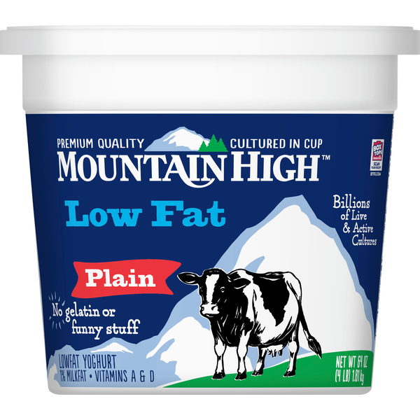 Mountain High Yoghurt, Lowfat, Plain (64 oz) Instacart