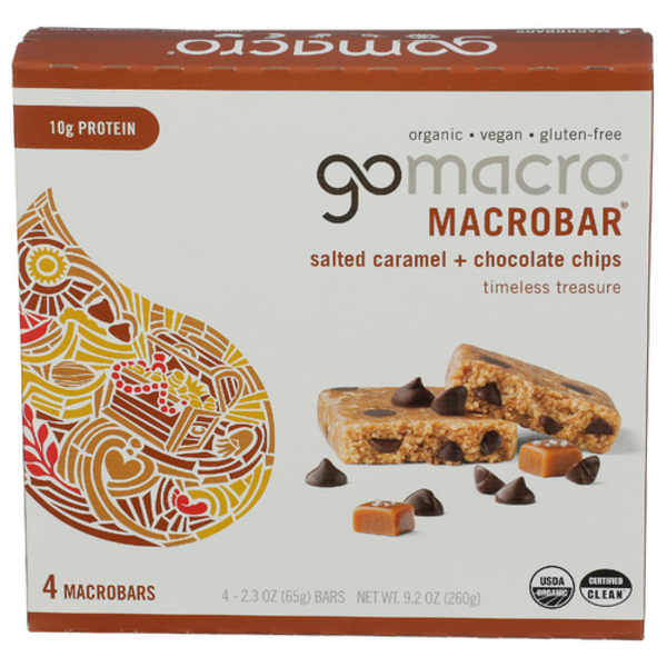 Gomacro Organic Salted Caramel Chocolate Chip Bars 4 Pack
