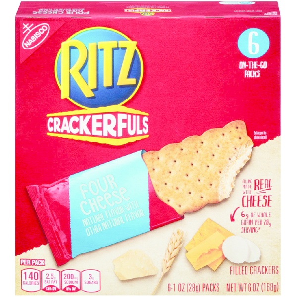 Ritz Filled Crackers, Four Cheese, On-the-Go Packs Same-Day
