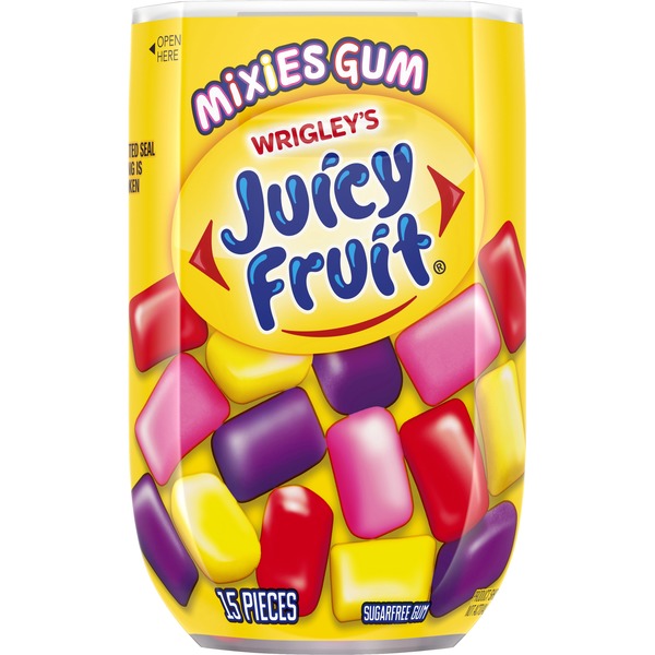 Juicy Fruit Mixies Fruity Chews Sugarfree Gum Piece Bottle (15 ct