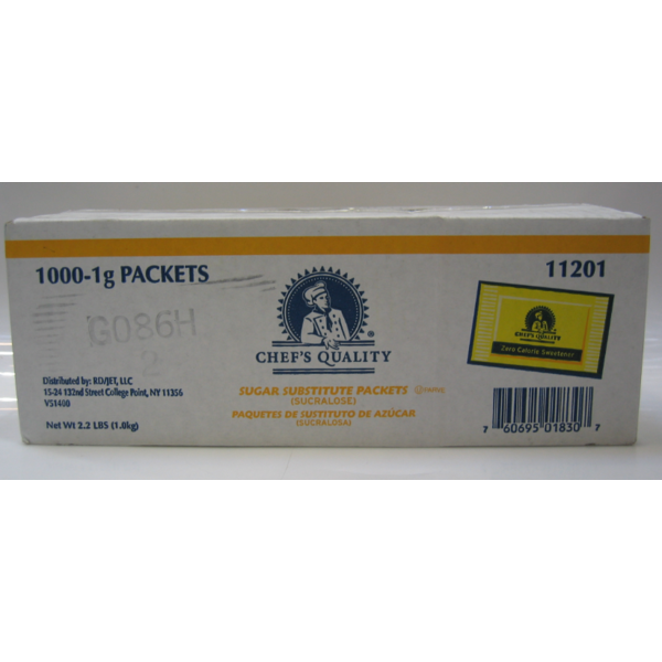 Chef's Quality - Sugar Substitute, Yellow Packets - 1000 ct