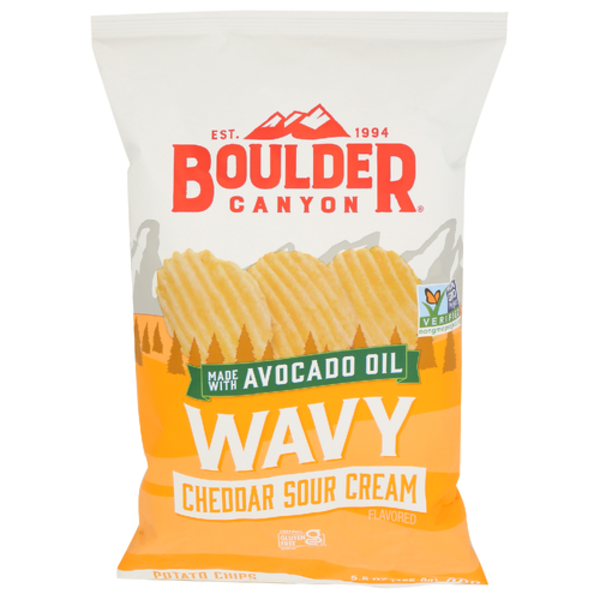 Boulder Canyon Cheddar Sour Cream Avocado Oil Wavy Potato Chips