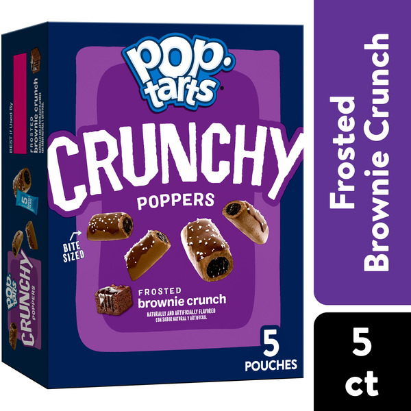 Pop-Tarts Crunchy Poppers Frosted Brownie Crunch Crunchy Filled Snack Pieces, Kids Snacks, 5 Count