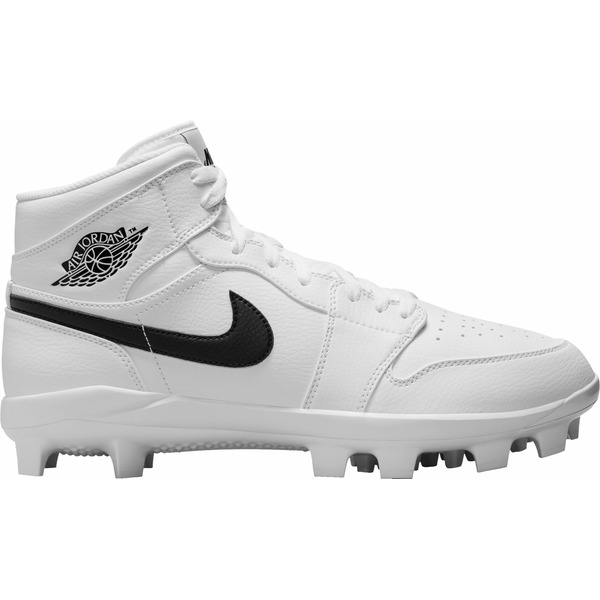 Nike Men's 1 Retro MCS High Medium Width Baseball Cleats, Size 11 - White & Black