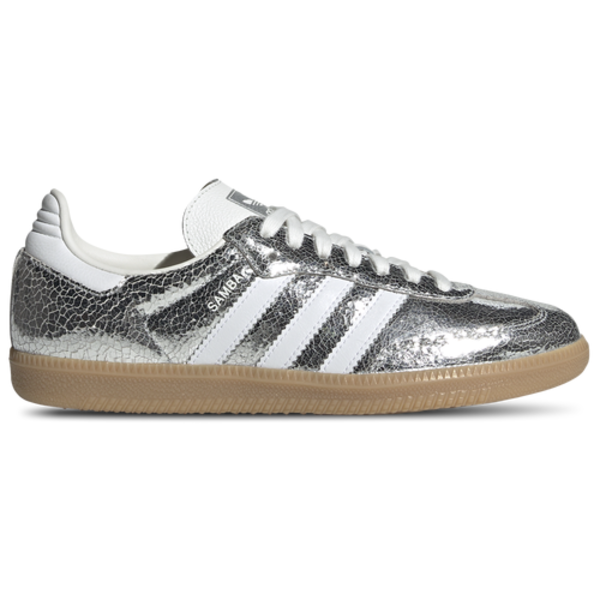 adidas Women's Samba OG Shoes, Size 7.0, Medium/B - Silver/Silver