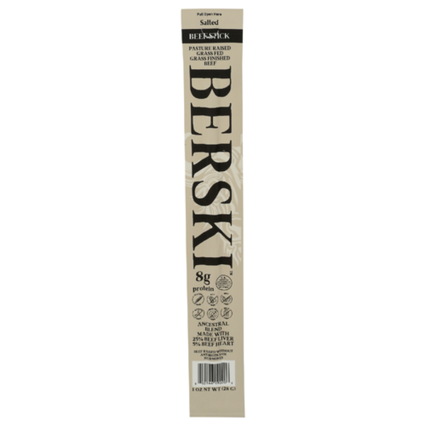 Berski Salted Ancestral Blend Pasture Raised Grass Fed & Finished Beef Stick