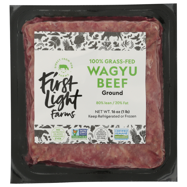 First Light Farms 100% Grass Fed Wagyu Ground Beef, 80/20