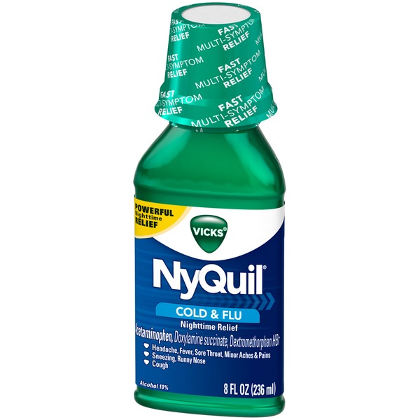 Vicks NyQuil Cold & Flu Nighttime Relief Original Flavor Liquid 8 oz