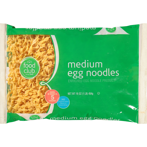 Food Club Enriched Egg Noodle Product, Medium Egg Noodles (16 oz