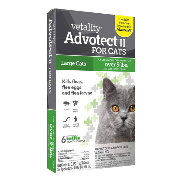 Vetality Advotect II Monthly Topical Flea & Tick Treatment for Large Cats