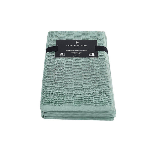 London Fog Textured Hand Towel, 16 x 28 in - Green