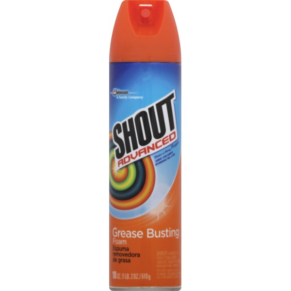 Shout Factory Advanced 18 Oz Grease Busting Stain Removing Foam Shout