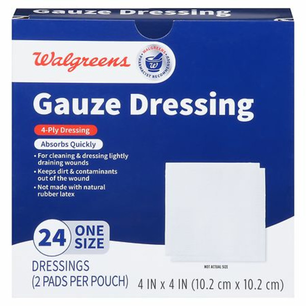 Walgreens Walgreens 4" 4Ply Gauze Dressing SameDay Delivery Instacart
