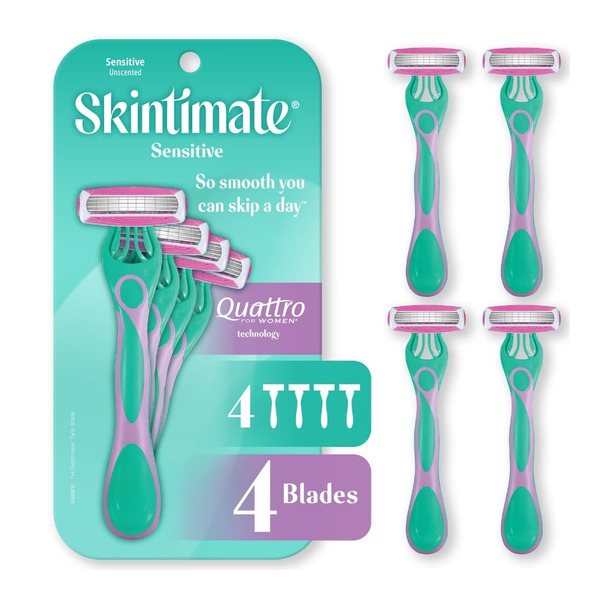 Purely Skin 4点セット Skintimate Skin Therapy Sensitive 4 Blade Disposable Razor Same