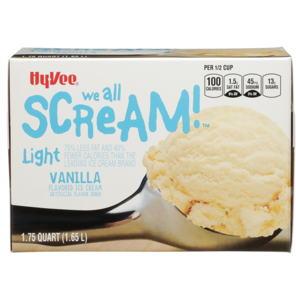 HyVee Light Vanilla Flavored Ice Cream (1.75 qt) Instacart