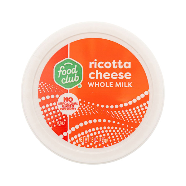 Food Club Ricotta Food Club Whole Milk Ricotta Cheese Same-Day Delivery or Pickup ...