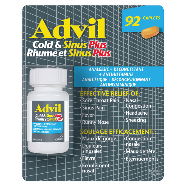 Advil Cold & Sinus Non-Drowsy Pain Reliever Fever Reducer Caplets