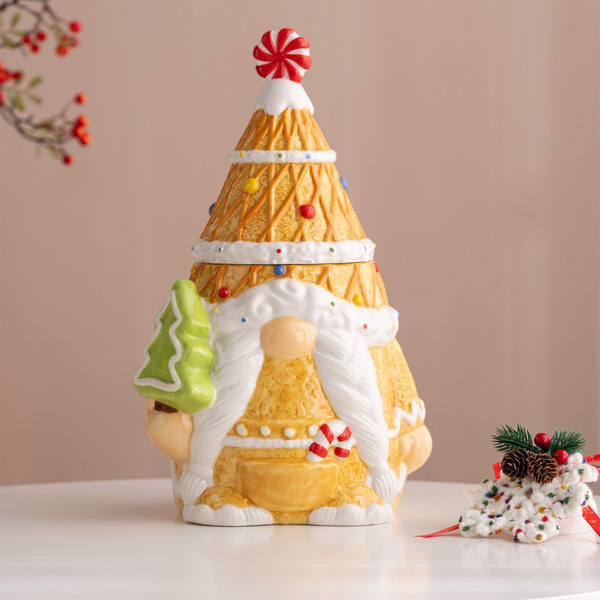Gnome Ceramic Cookie Jar