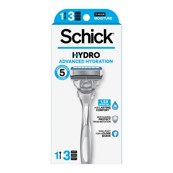 Schick Advanced Hydration Razor, 1 Razor Handle with 3 Razor Refills ...