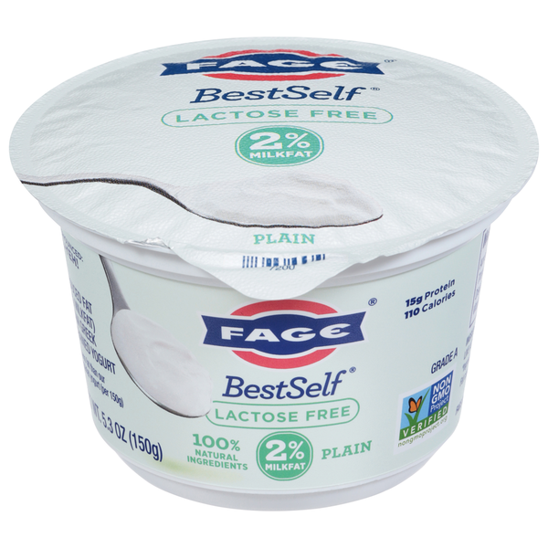 FAGE Lactose Free Reduced Fat Strained Plain Greek Yogurt